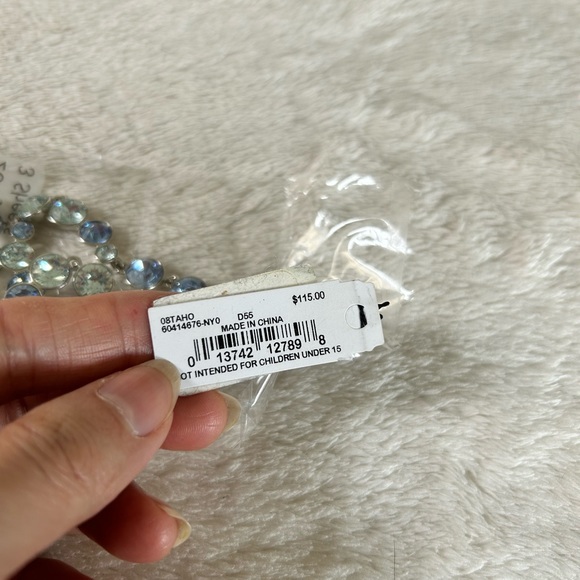 NWT Givenchy Multi Crystal Necklace Blue Green Clear Shiny - Picture 4 of 6